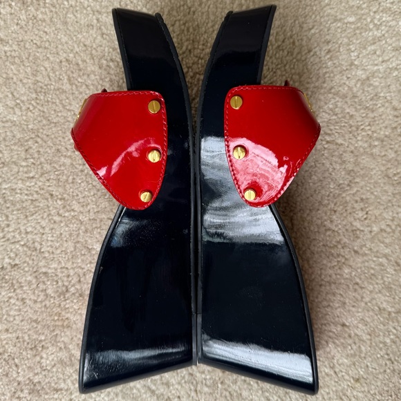 Red Patent Calf Tory Burch wedges New in Box 9.5 Rare - Picture 8 of 10